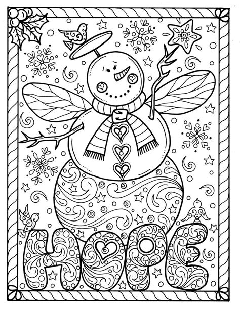 snow angel instant  christmas coloring page holidays etsy