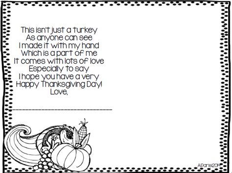 printable turkey handprint poem printable templates