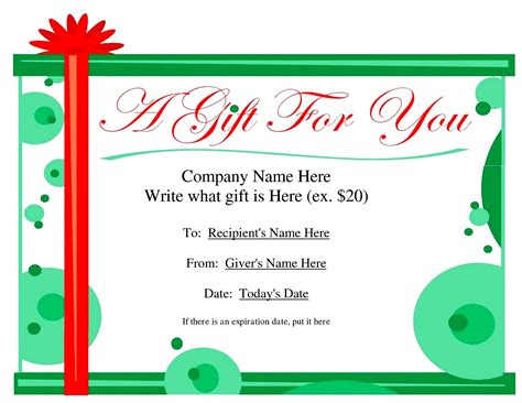 massage gift certificate templates