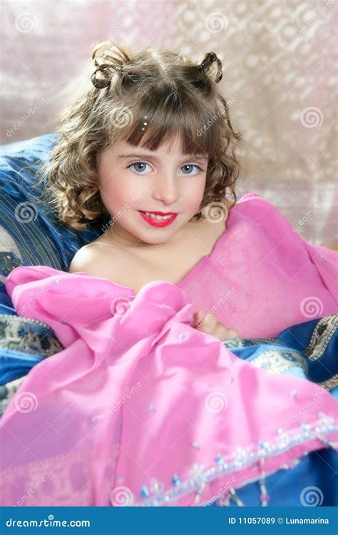 beautiful little princess magic pink girl stock image image of