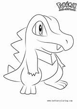 Pokemon Coloring Pages Totodile Printable Kids Color sketch template