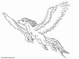 Coloring Alicorn Pegasus Pages Flying Kids Printable Color sketch template
