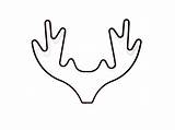Antlers Clipart Deer Antler Outline Reindeer Clip Moose Cliparts Horn Ears Cartoon Draw Line Head Library Clipartbest Red Christmas Wide sketch template