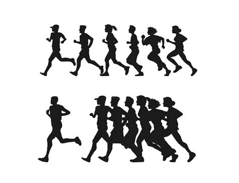 running silhouette  run clip art vector black running people fitness png