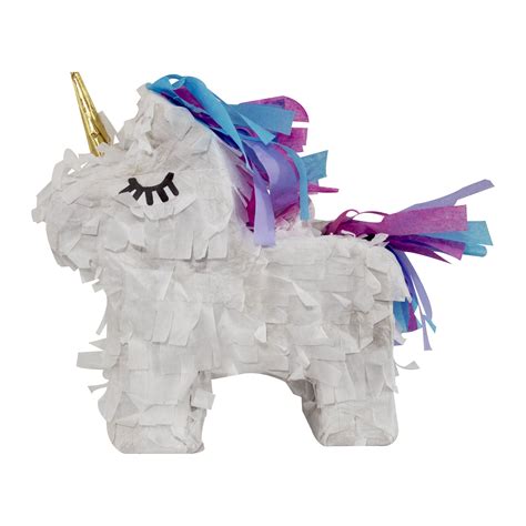 extra mini unicorn party pinata white multi color pinata  inches