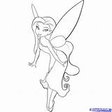 Fairy Easy Draw Coloring Drawing Disney Tinkerbell Drawings Fairies Cartoon Pages Silvermist Learn Step Kids Friends Sketches Silver Hedgehog Water sketch template