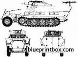 Hanomag Sdkfz251 Ausfd Blueprints Blueprintbox 75mm Pritschenwagen sketch template