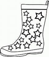 Boots Coloring Winter Popular sketch template