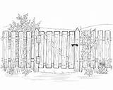 Fence Coloring Colouring Pages Stamps Digi Clipart Digital Color Stamp Garden Flowers Au Adults Card Flower Printables 2kb 320px sketch template