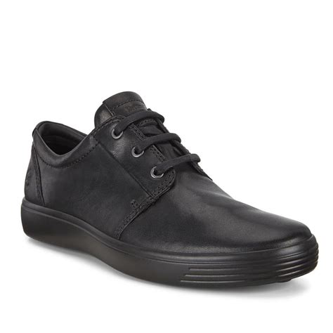 mens ecco casual shoes soft  derby shoes black fight burger