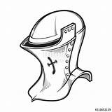 Knight Heraldry Eps10 Belonging Nd Heaume sketch template