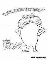 Lorax Coloring Pages Printable Print Seuss Dr Kids Tree Template Colouring Earth Truffula Color Sheets Drawing Traceable Drawings Sheet Colorear sketch template