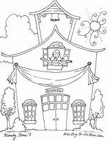School Coloring Pages House Getcolorings Last sketch template