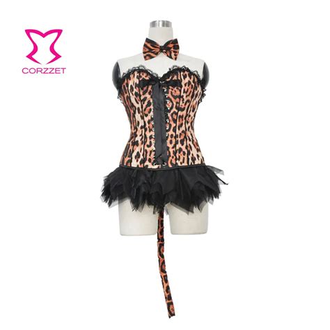5 Piece Leopard Catwoman Cosplay Halloween Costumes For Women Sexy