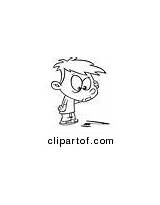 Coloring Outlined Vector Cartoon Puzzled Man Confused Toonaday sketch template