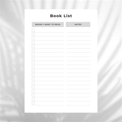 book list  personal organizer