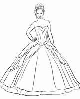 Coloring Quinceanera Dress Pages Quince Printable Quinceañera Drawing Fashion Sketch sketch template