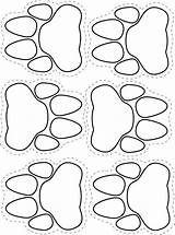 Paw Coloring Print Bear Pages Animal Templates Claw Template Cut Shapes Printable Crafts Prints Footprints Footprint Paws Kids Safari Coloringhome sketch template