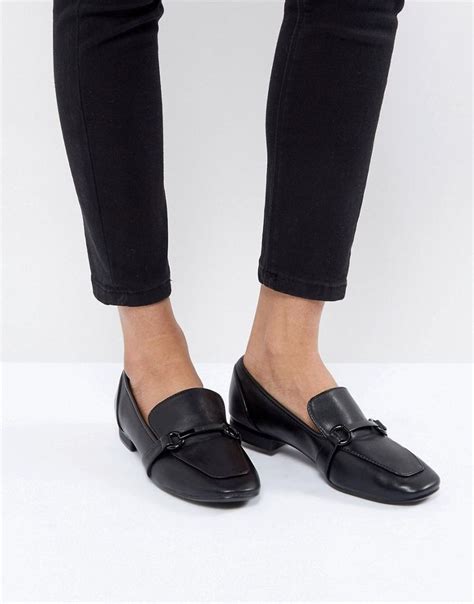 bershka chain detail loafer black loafers flat shoes women women