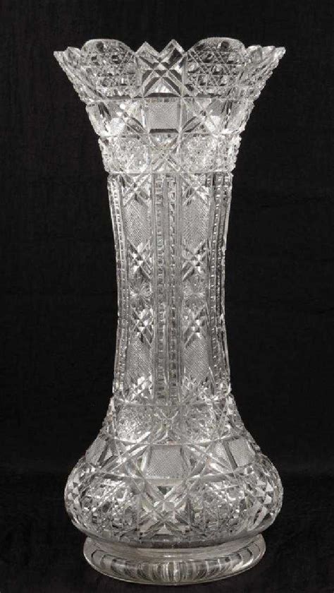 Large American Brilliant Cut Glass Vase