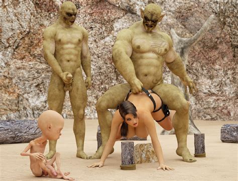 delicious tomb raider babe is now nailed by horny monsters