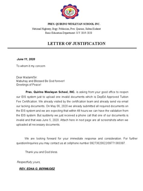 letter  justification