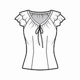 Fluttery Fitted Ruffles sketch template