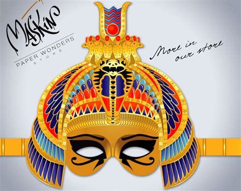 horus mask printable pattern egyptian mask egyptian party etsy