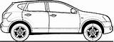 Nissan Qashqai Blueprints 2007 Suv sketch template