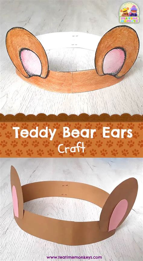 teddy bear ears craft tea time monkeys