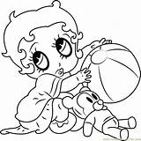 Betty Boop Coloring Bear Ball Pages Coloringpages101 Characters Cartoon sketch template