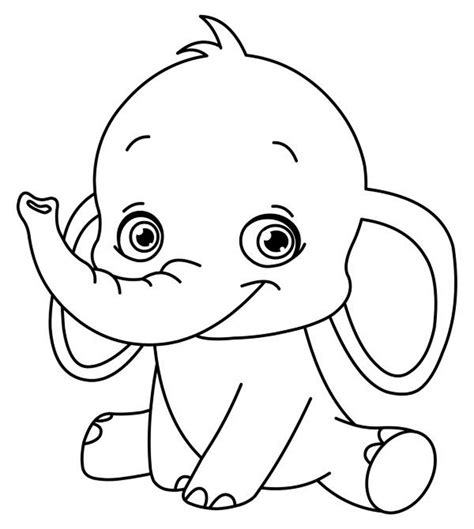 top  ideas  cute baby elephant coloring pages home family