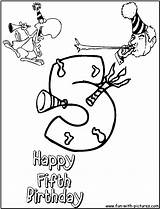 Birthday 5th Coloring Template sketch template