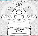 Monk Chubby Loving Outlined Coloring Clipart Vector Cartoon Cory Thoman sketch template