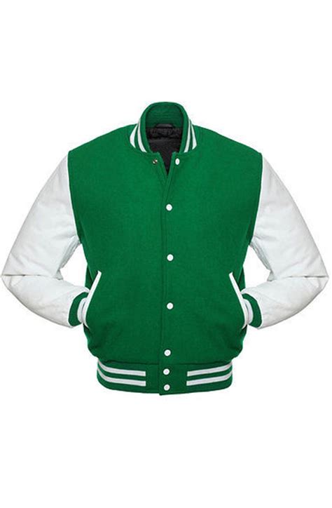 green and white varsity jacket for mens wear exclusive deals