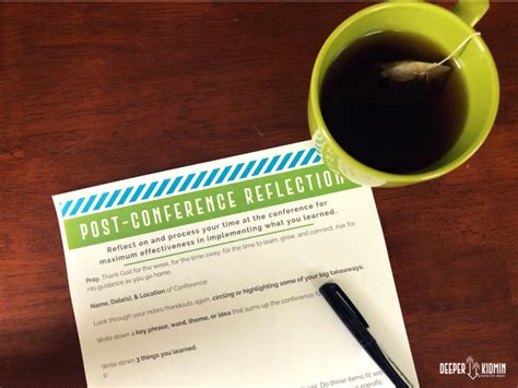 post conference reflection worksheet deeper kidmin