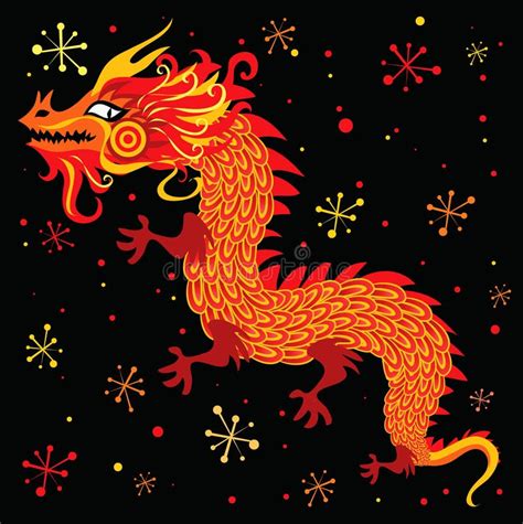 chinese  year dragon stock vector illustration  black