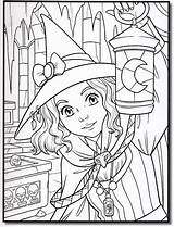 Coloring Witch Pages Halloween Cute Målarböcker Choose Board Adult Disney Cartoon Print sketch template