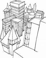 Colorir Desenhos Cidade Ciudades Cidades Skyscraper Coloringhome Laminas sketch template