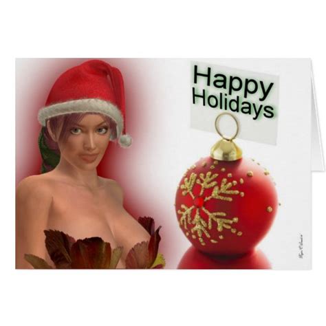 sexy holiday christmas greeting card santa girl zazzle