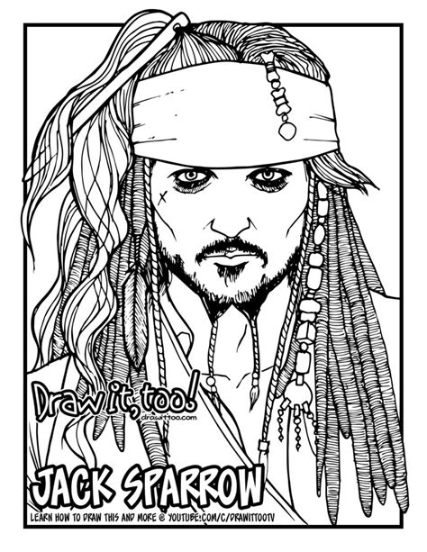 draw jack sparrow  pirates   caribbean narrated easy