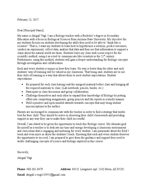 introduction letter  principal learning teachers