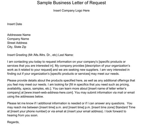 sample request letters sample letters word