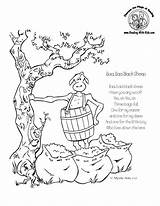Baa Sheep Coloring Nursery Rhymes Rhyme Pages Kids Printables Preschool Colour Color Printable Reading Poems Crafts Colouring Kindergarten Children Outline sketch template