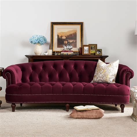 la rosa  victorian chesterfield tufted sofa burgundy velvet