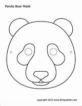 Panda Mask Printable Coloring Animal Masks Bear Templates Pages Kids Craft Color Firstpalette Paper Choose Board sketch template