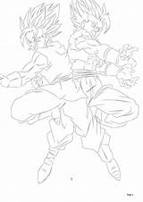 Gogeta Vegetto Vegito sketch template