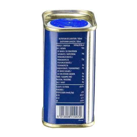 extra virgin olive oil blue tin miniature ml  hellenic grocery
