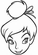 Coloring Tinkerbell Pages Printable Disney Head Dinosaur Horse Cartoon Face Color Tinker Bell Cliparts Outlines Outline Print Drawing Adult Clipart sketch template