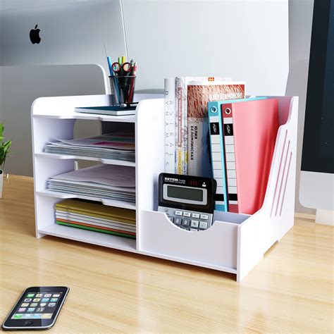 expandable wood desktop bookshelf desktop organizer office storage rack